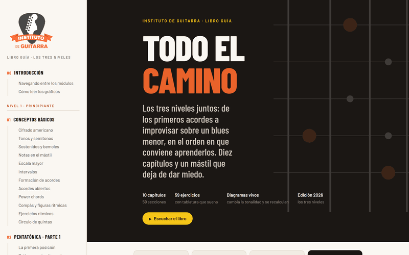 La tapa del Libro Guía: todo el camino, los tres niveles